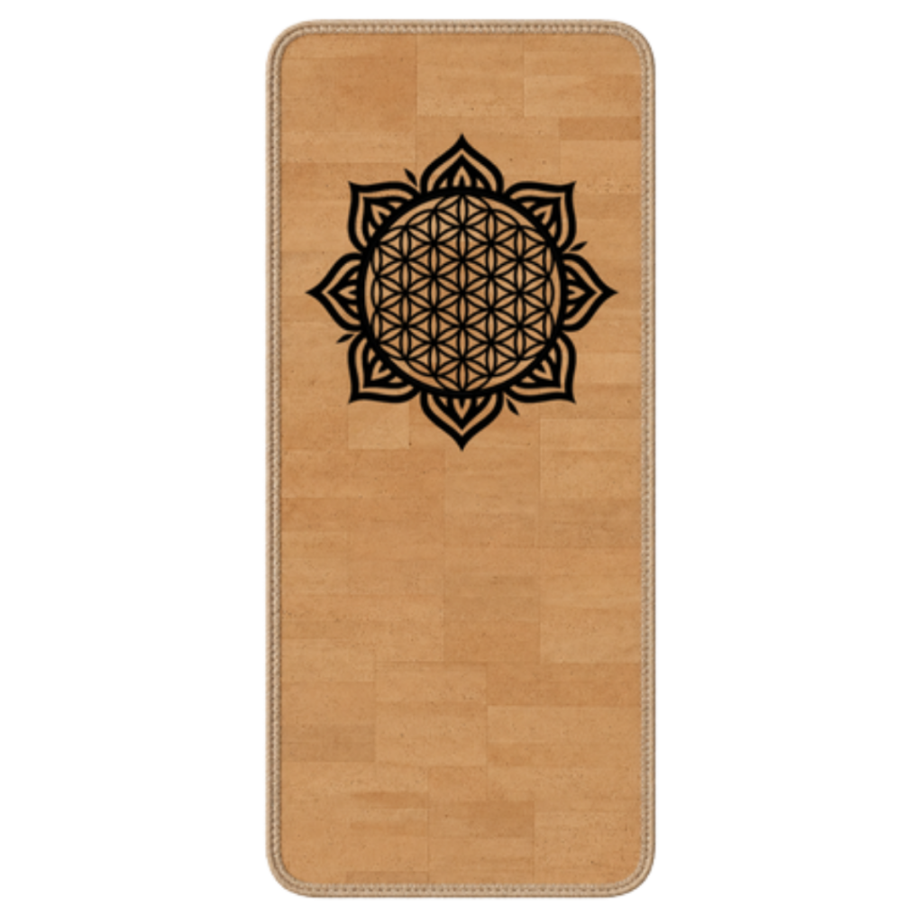 Tapis yoga liège Fleur de Vie – Asana Cork