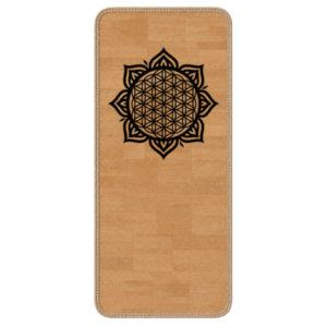 Tapis de yoga en liège antidérapant Fleur de Vie