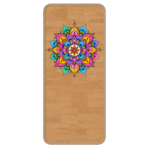 Tapis de yoga antidérapant en liège Mandala couleur